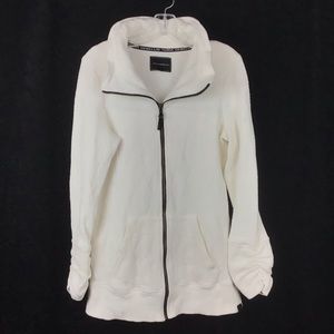TONIA DEBELLIS Ivory MOLLY Zip Up Textured Jacket Size M